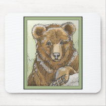 Grizzly Bear Cub Watching mousepads