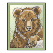 Grizzly Bear Cub Watching posters
