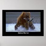 GRIZZLY BEAR Fishing for Salmon Poster
