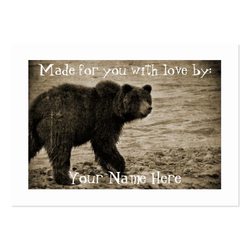 Grizzly Bear in Antique Business Cards (front side)