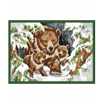 Grizzly Bear Mother and Cubs in Winter t-shirts by teddybearart Grizzly Bear Mother and Cubs in Winter t-shirts