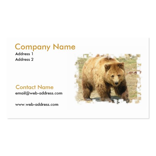 Grizzly Bear on a Business Card (front side)