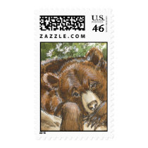 Grizzly Bear Resting stamps