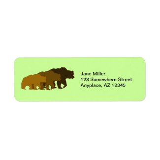 Grizzly Bears Return Address Label label