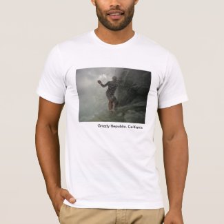 Grizzly Republic Black Beach Surfing T Shirt