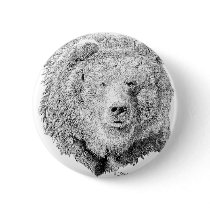 Grizzy Bear Pinback Button