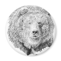 Grizzy Bear Fridge Magnets