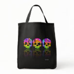 Grocery Bag - Trick or Treat Bag - POP ART SKULLS