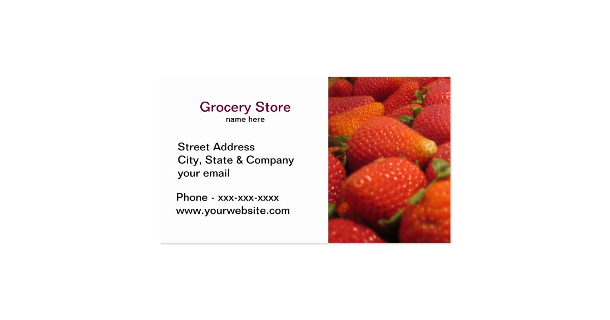 Grocery Store Business card Zazzle