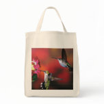 Grocery Tote "2 Hummingbirds " Tote Bags