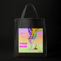 Grocery Tote Bag - Maxxed Pop Art Martini bags