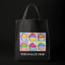 Grocery Totes - Pop Art Cupcakes bags
