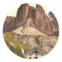 Grodnerjoch, hospice and Sella, Tyrol, Austro-Hung Round Sticker