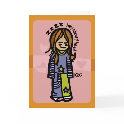 groggy greetings. greeting card by kitskids