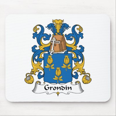 Grondin Family Crest Mouse Mat by coatsofarms