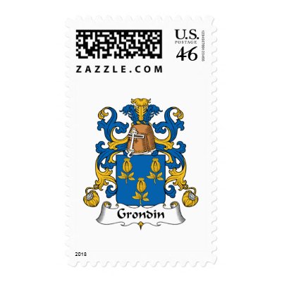 Grondin Family Crest Stamp by coatsofarms