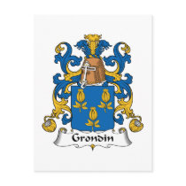 Grondin Family Crest postcards