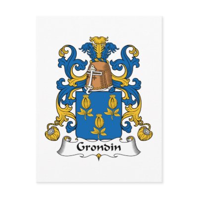 Grondin Family Crest Post Cards by coatsofarms