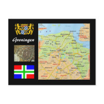 Groningen- The Netherlands map postcards