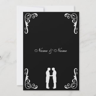 Groom and Groom Gay Wedding Invite-Black and white invitation