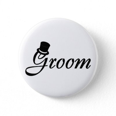 Groom (Blk Top Hat) Button