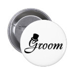 Groom (Blk Top Hat) Button