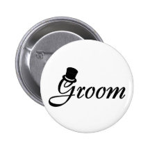 Groom (Blk Top Hat) Button