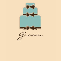 GROOM Blue and Brown Wedding Cake
