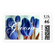 Groom - Blue Tulips Postage stamp