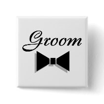 Groom Bowtie Pinback Button