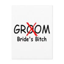 Groom Brides Bitch (Red) postcards