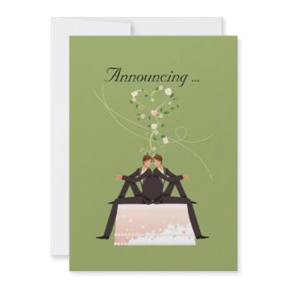Groom Cake Gay Wedding Annoucement invitation