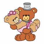 groom carrying bride cute wedding bears photo cut out