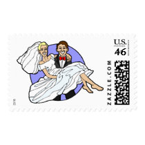 Groom Carrying Bride White Wedding postage by weddingcards Groom Carrying Bride White Wedding postage