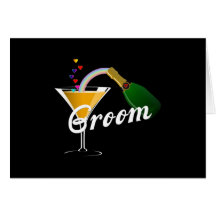 Groom Champagne Toast Greeting Cards