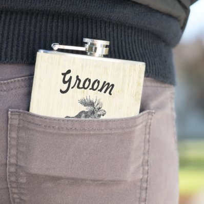 Groom Flask Vintage Moose