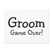 Groom Game Over Post Cards