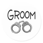 Groom Handcuffs Wedding Stickers