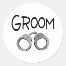 Groom Handcuffs Wedding Stickers