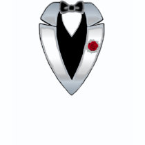 Groom or Best Man Tuxedo With Red Rose Tee Shirts