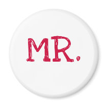 Groom Red Text Mr. magnets