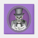 Groom Skull-Purple Magnets