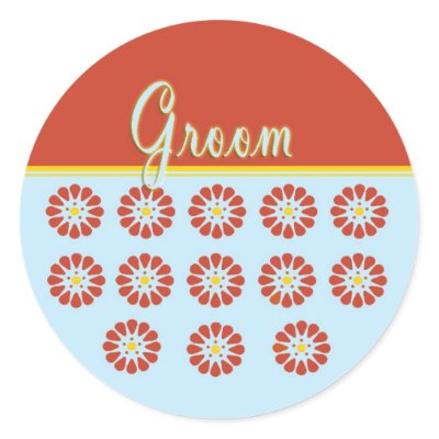 Groom Round Sticker