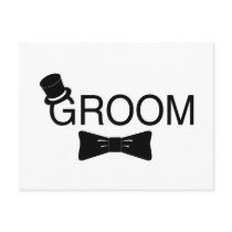 Groom Top Hat Bowtie Postcards