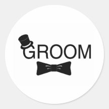 Groom Top Hat Bowtie Stickers