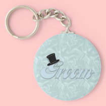 Groom Turquoise Silk Keychain keychains