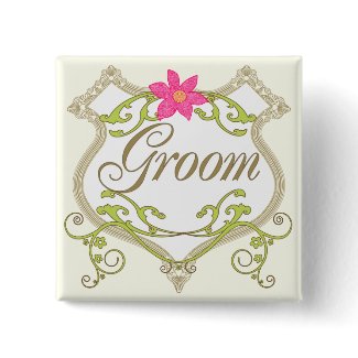 Groom Wedding Badges button
