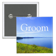 Groom wedding button. Grand Teton National Park.