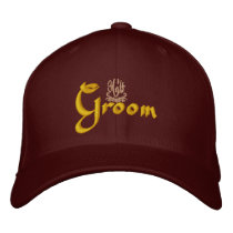 Groom Wedding Maroon embroidered hats