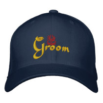 Groom Wedding Navy embroidered hats